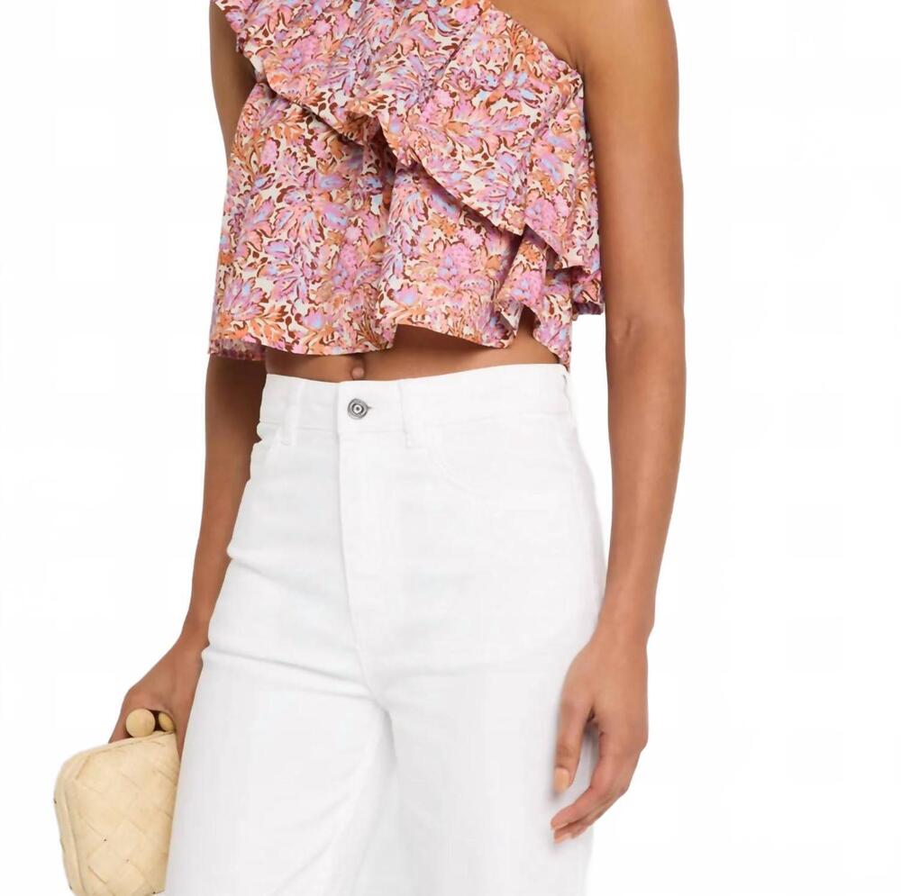 NEW VANESSABRUNO eolia ruffle blouse in multi